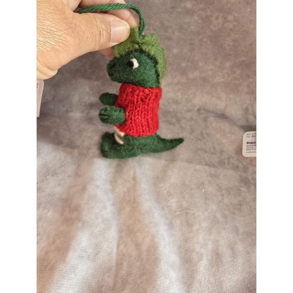World Market Wool Dinosaur with Sweater Ornaments Set of 2 - Picture 9 of 15